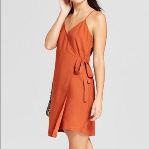 XXL Burnt Orange Wrap Dress